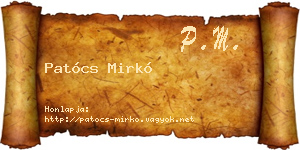 Patócs Mirkó névjegykártya